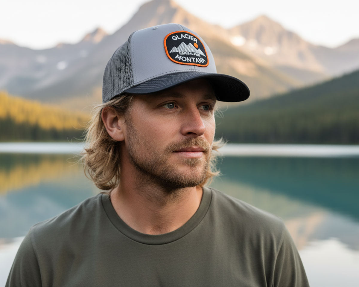 Glacier Mts. Grey Black Trucker – Richardson 112
