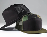 SMOKEY BEAR 7-Panel Flat Camo Hat, Richardson 168 Black