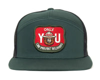 SMOKEY BEAR 7-Panel Flat Snapback, Richardson 168 Green