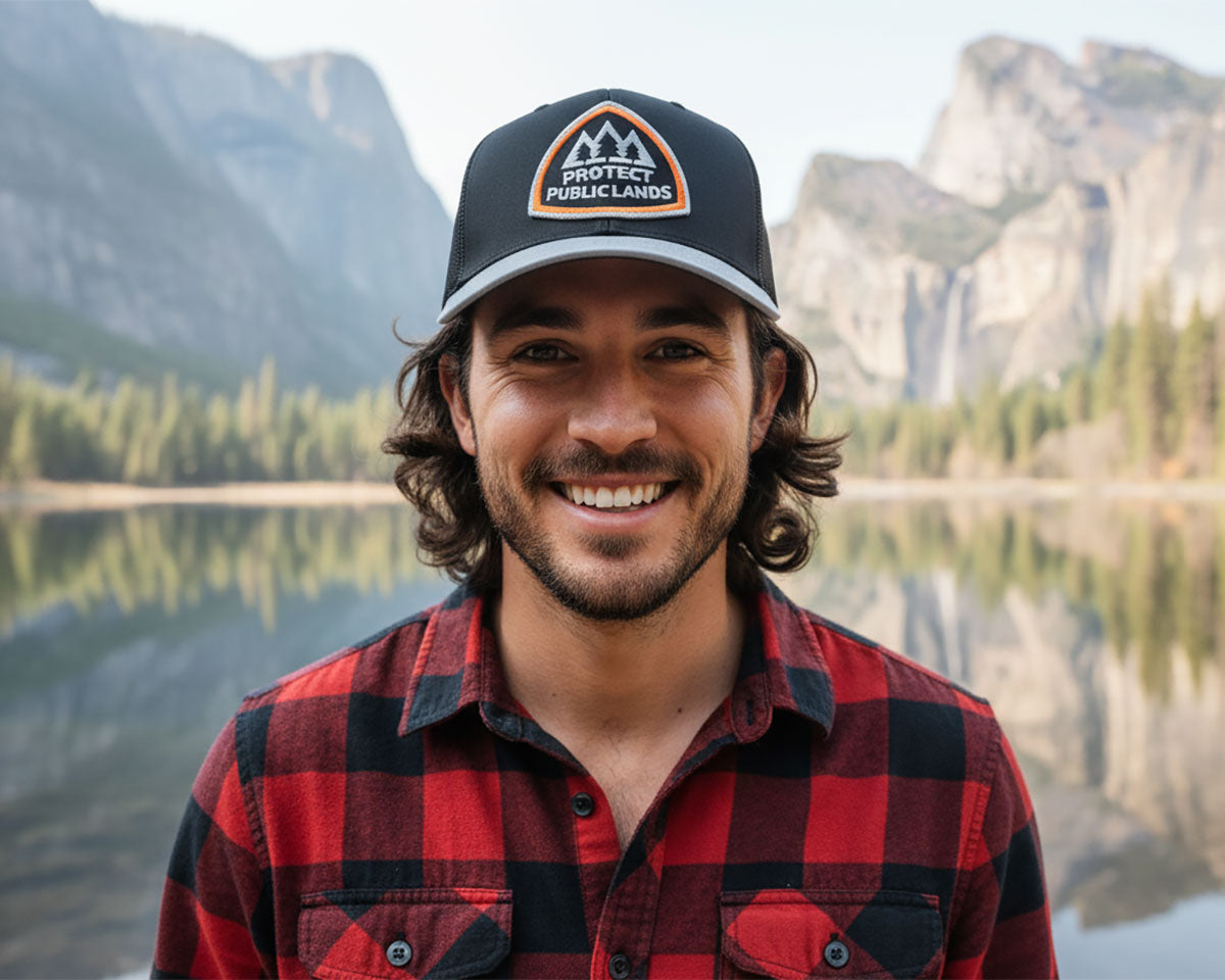 Protect Public Lands Black Grey Trucker – Richardson 112