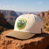 SMOKEY BEAR 5-Panel Curved Snapback, Richardson 323FPC Cream Khaki
