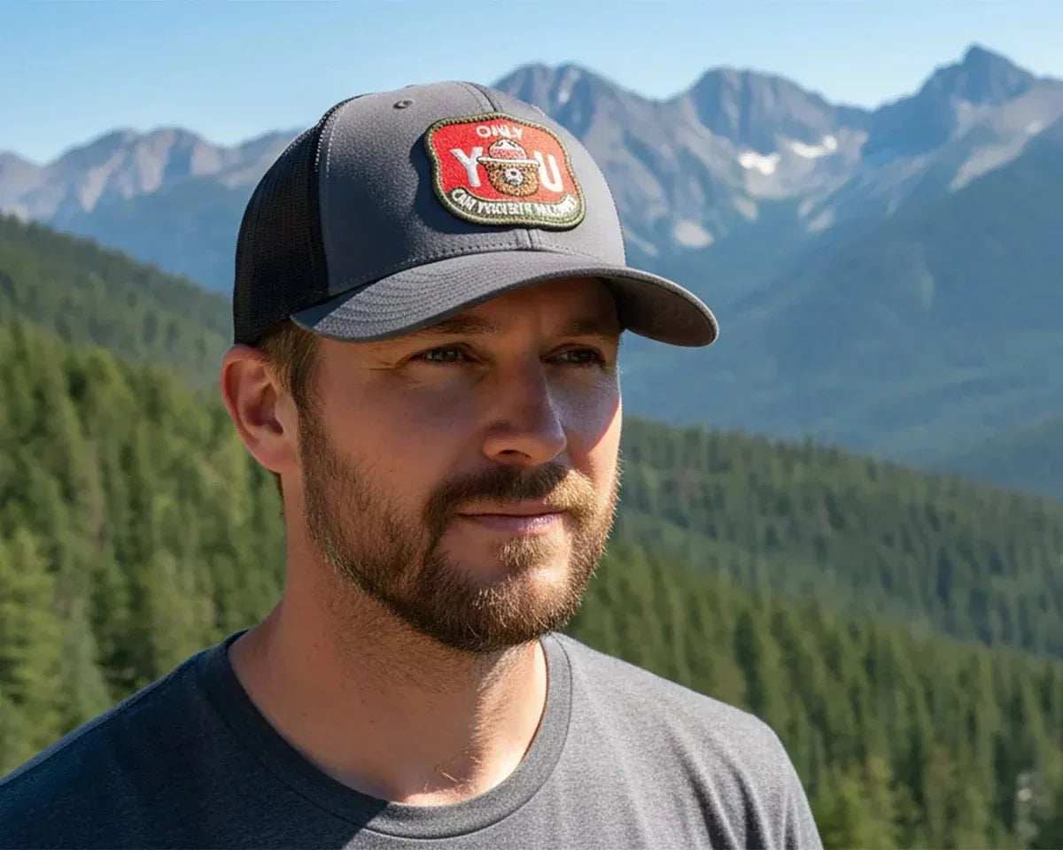SMOKEY BEAR 6 - Panel Low - Profile Cap, Richardson 115 Black - Tailgate Hats