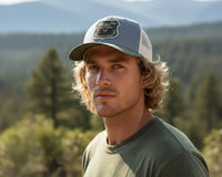 SMOKEY BEAR 6 - Panel Curved Snapback, Richardson 112 Grey - Tailgate Hats