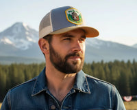 SMOKEY BEAR™ Grey Trucker Hat | Tailgate Hats - Tailgate Hats
