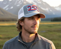 USA 250 5 - Panel Curved Rope Hat, Richardson 112 Grey - Tailgate Hats