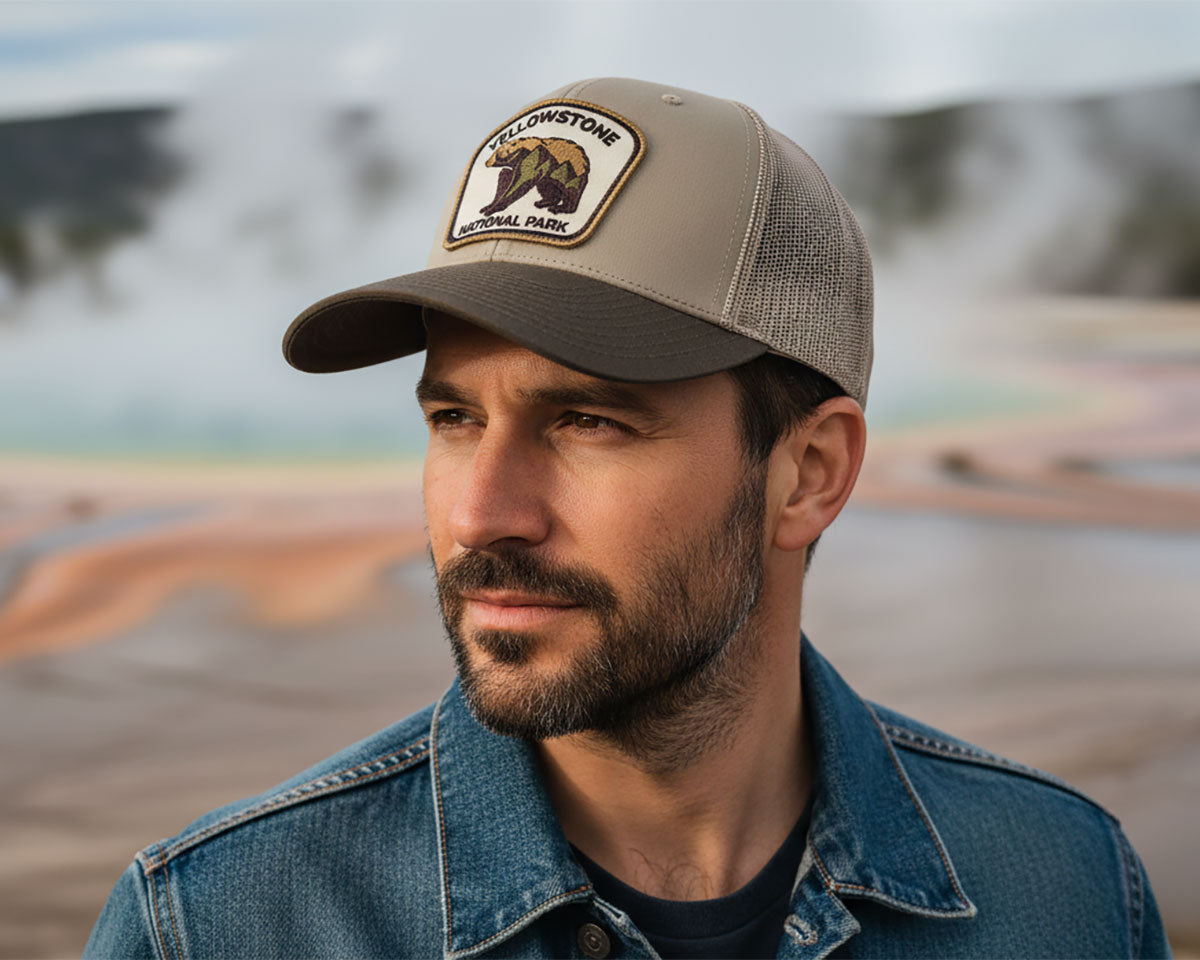 Yellowstone Bear Khaki Brown Trucker – Richardson 112