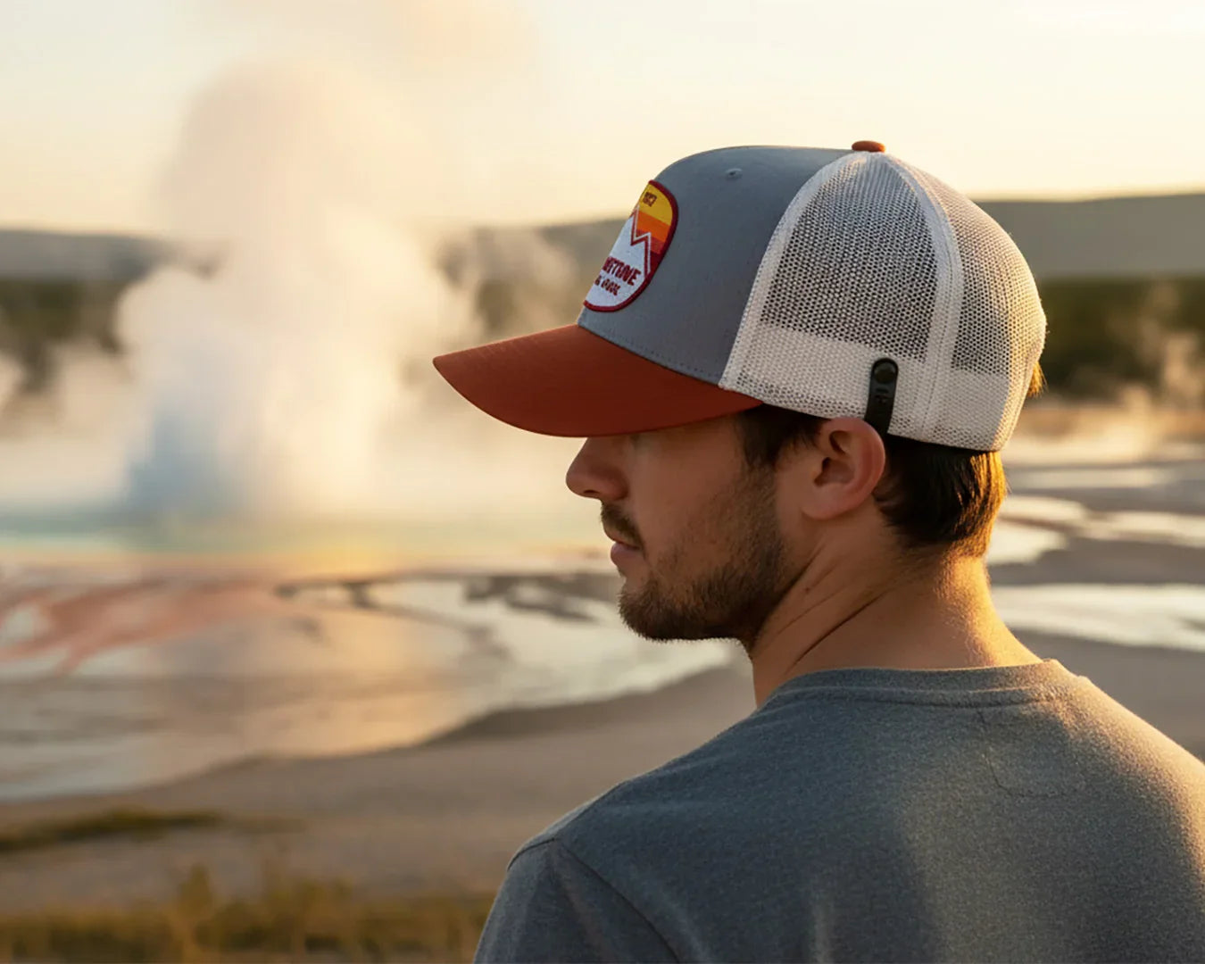 YELLOWSTONE MTS 6-Panel Curved Snapback, Richardson 112 Grey