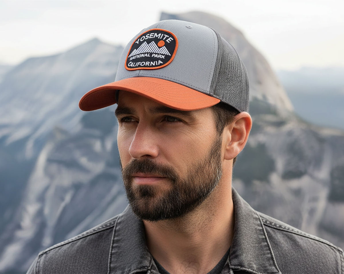 Yosemite Mts. Grey Orange Trucker – Richardson 112
