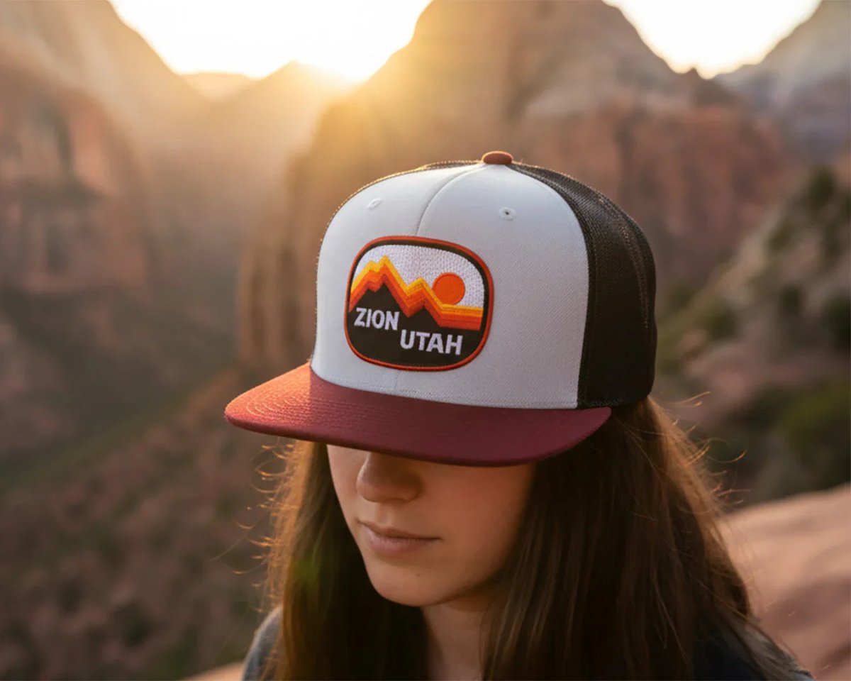 ZION MTN 6 - Panel Flat Snapback Grey Black - Tailgate Hats